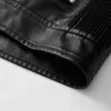2022 neueste Hohe Qualität PU Jacke Mode Mantel Leder Winter Motorrad Stil Männlich Diagonal Zipper Für Männer Warme Mantel L220801