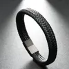 Bracelets de charme Moda masculina e feminina Simple Black Cross Cruzle Leather BraceLetcharm