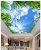 3d خلفيات مخصص صورة الحرير جدارية جوز الهند شجرة الأزرق السماء الأبيض سحابة النورس ل غرفة المعيشة bedrom ذروة سقف جدارية جدارية دي papled