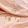 Mode Initiële letter Gold Color Metal Ring For Women Initialen Naam Alphabet Creative Finger Rings Trendy Party Jewelry Gifts