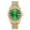 HOP ICED Full Out Watches Mens Date Wrist de quartzo com o relógio de zircão cúbico micropavado para joias de homens