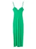 Green Slip Dress Frau ärmellose drapierte lange Frauen Rückenless Party ES schlitz eleganter Cocktail 220610