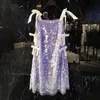 Design Celebrity Birthday Sequins Party Night Club Mini Dresses Women's Clothes Bow Bandage Sexig ärmlös Vestidos Trap