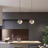 Lampes suspendues nordique simple verre suspendu luminaire or métal chambre Bar Restaurant Cofe Creative Suspension lampePendant