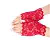 4 kleuren mesh kant korte vingerloze handschoenen voor vrouwen geborduurde rose bloemen bruid bruiloft wanten partij kostuum stretch handschoen rijden UV-proof