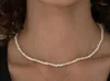 Girocolli girocollo 3x4mm Collana di perle bianche Chiusura in oro Catena estesa Gioielli da donna d'acqua dolce naturale 14 '' 17 '' 35 cm