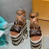 Summer Fashion Hemp Rope Wedge Series Cross Strap Sandals Old Flower Leather Sandal Size 34-42