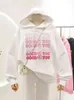 Leter Print Hoodies Kvinnor Överdimensionerad långärmad Pullover Sweatshirt Harajuku Autumn and Winter Crewneck Pink Top Y2K Ladies 2021 Y220803