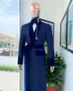 Abiti da uomo Blazer Blu reale Abito da uomo Su misura 1 pezzo Su misura con cintura Blazer Cappotto Velluto Abiti da lavoro Formale Matrimonio Sposo Affari