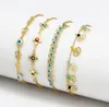 Gold Evil Blue Eye Bracelets Lucky Turkish Eyes Charm Bracelet For Women Girls Beach Jewelry Party Gift 10 styles Wholesale