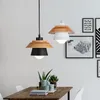 Lampade a sospensione Luci moderne nordiche Lampada a sospensione colorata Fof Ristoranti Cucina Camera da letto Decorazioni per la casa E27 Apparecchio in legnoPendant