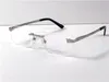 New selling eyeglasses 0167 frameless 18k frames gold-plated ultra-light square rimless optical glasses men business style eyewear2155