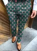 Spring Retro Pattern Print Straight Long Pants Men Casual Business Mid Waist Zipper Suit Trousers Mens Autumn Fashion Streetwear 220610