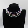 Boho perles collier femmes perle graine perlée brin court collier ras du cou à la main femme bijoux été plage cadeau