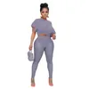 2022 Tracksuits Tracksuits Womens T-Shirt و Pants Yoga Pants مكبرتين من قطعتين مثيرة شبكة السرة المكشوفة من ملهى ليلي S- 3XL