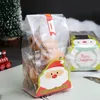 Cookie Candy Bags Christmas Gift Bag Plastic Bag Lollypop Bread Packing Party Wedding Decoration Chocolate Box 20Sets