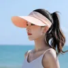 Frauen Sonnencreme leerer Baseballkappe Anti-ultraviolett Outdoor-große Rand-Strand-Hut Sommer Sonnenschirm Hut CX220325