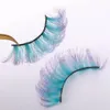 Colored Lashes Gradient Green Blue Red False Eyelashes Dramatic Cosplay Party Faux Mink Color Eye Lash Make Up Tools