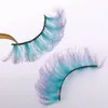 Colored Lashes Gradient Green Blue Red False Eyelashes Dramatic Cosplay Party Faux Mink Color Eye Lash Make Up Tools1445121