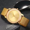 Orologi da polso Minimalista Orologio ultrasottile per uomo Luxury Steel Mesh Band Orologi da donna Orologio da polso al quarzo casual femminile Oro Reloj Hombre 202