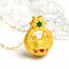 قلادة قلادة صفراء صفراء رمال صفراء للنساء هدية مجوهرات رفيعة الحب سلسلة قلادة الذهب قلادة عيد الميلاد قلادة الأيائل