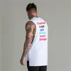 Po Name DIY Customized Mens Cotton Fitness Clothing Gym Stringer Tank Top Men Bodybuilding Vest Workout Sleeveless Shirt 220607