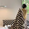 high-grade weighted blanket pillow cases plaid Soft Portable Warm Sofa Bed travel Spring Autumn winter 40*60in 60*80in Women kids fleece blankets bulk black green