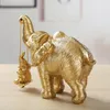 Objetos decorativos Figuras de elefante de elefante engraçado Polyresina Padre figure baby ornament cashter enfeite decoração artesanato prós pr