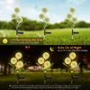 1pcs 3Heads Solar Lawn Lamp Dandelion Rose Flower Ball Light Garden Simulation Hydrangea Flower Outdoor Landscape