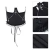 Belts Gothic Solid Color Lift Up Female Waist Corset With Dangle Chain Women Fashion Slimming Waistband Adjustable CorsetsBelts Emel22