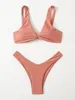 Ztvitality Solid Tie Sexy Bikini 2021 Hot Bated Bra High Leg Lundage Push Up Bikini مجموعة ملابس السباحة البرازيلية ملابس السباحة