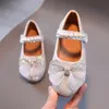 Spring Girls Leather Princess Cute Bow Pearl Baby Girl Soft Bottom Kids Toddler Shoes SP118 220705
