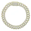 Zware kettingen 20 mm 18-20 inch geel wit vergulde bling cz Cubaanse ketting schakelarmband sieraden voor mannen vrouwen leuk cadeau