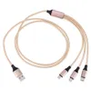 For Samsung Xiaomi Usb Cables Data Cable Charger Wire 1.2M 3 In 1 Fast Charging Type C Micro V8 Multi Port Mobile Phone