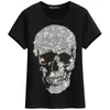 Casual Skulls T-shirt Femmes Été Manches courtes Tops Lady Mode Streetwear Slim Coton T-shirts Plus Taille S-5XL 220321