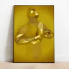 Goldene moderne Liebhaber-Skulptur, Leinwandmalerei, Metallpaar, Poster und Drucke, Wandkunst, Bilder für Wohnzimmer, Heimdekoration