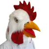White Plush Rooster Head Cover Latex Mask Full Face Chicken Head Funny Animal Dress Up Prom Halloween Party Masks Cosplay 220812