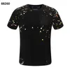 mens T-shirt crystal Skull luxury Summer paint Tee Basic Solid print letter Casual Punk tops Tees Shirts man women Fashion tiger designer