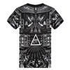 Retro Pattern Design Imprimé Tshirts 3D Men Hip Hop Streetwear Punk Style Body Body Fitness Contrôles T-shirts Homme 220623