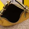 Gold Real Leather Half Moon Shoulder Bag Luxury Designer Crossbody Bags Nano ￤kta Cowhide Handv￤skor Pl￥nb￶cker Purse Bottom Metal L253R