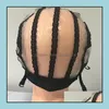 Casquettes de perruque Accessoires pour cheveux Outils Produits Double dentelle adhésive pour la fabrication de perruques et le tissage Bonnet réglable extensible 4 couleurs Dôme 10 Pcs Drop