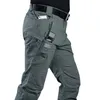 Pantaloni da uomo Cargo tattico da uomo Outdoor impermeabile SWAT Pantaloni mimetici militari elastici Casual Multi Pocket Jogger da lavoro maschile 220826