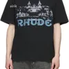 T-shirts de luxe pour hommes Tendance de niche d'été Rhude Casino Hd Castle T-shirt à manches courtes imprimé 63m8