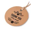 3x3cm round label craft gift label with sling natural jute linen line kraft paper tag label 100pes / bag