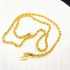 Mężczyźni Naszyjnik Twisted Knot Lina Łańcuch 18K Żółty Złoto Wypełnione Solidna Moda Hip Hop Męska Biżuteria 24 cale 5,5 mm Szeroki