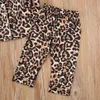 2020 Fashion Leopard Boys Girls Pyjama Sets Kurzärmelong -Ärmeln