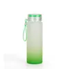 500 ml 17 oz Sublimación Botella de agua Vidrio Esmerilado Transparente Sublimación en blanco Vaso Color degradado Mate Transferencia de calor DIY Venta al por mayor T0401