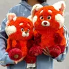 Peluche giocattolo che gira i giocattoli rosso kawaii orso peluche rosso panda anime regalo periferico bambola peluche doni di peluche per bambini 28250876