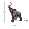 YuryFvna Nordic Painting Graffiti Elephant Sculpture Figurine Art Elephant Statue Creatieve Hars Ambachten Woondecoratie 220406