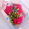 Dekorativ bukett Mothers Day Gift Roses Soap Flowers Carnation Bunch PVC Box Decoration Accessories Artificial Flower Home Decor P0826